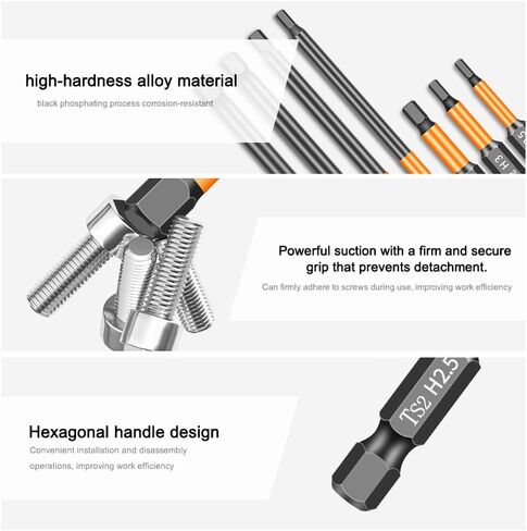 9Pcs H1.5-H10 Hex Head Allen Wrench Drill Bit Set Magnetic Tips 1/4'' Hex Shank Impact Hex Bits Set S2 Steel 2 Inch 50MM Length in Kuwait