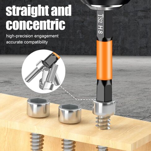 9Pcs H1.5-H10 Hex Head Allen Wrench Drill Bit Set Magnetic Tips 1/4'' Hex Shank Impact Hex Bits Set S2 Steel 2 Inch 50MM Length in Kuwait