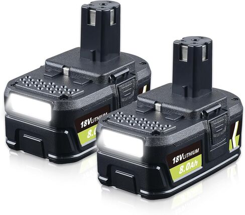 2Pack P108 8.0Ah Battery Compatible with Ryobi 18V Battery Replacement for Ryobi Batteries 18V Lithium P108 P102 P103 P104 P105 P107 P109 P122 in Kuwait