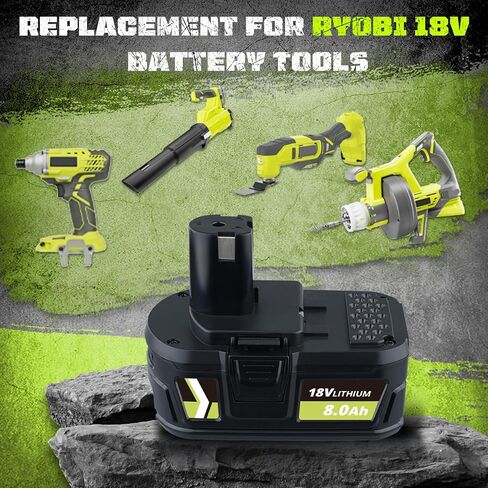 2Pack P108 8.0Ah Battery Compatible with Ryobi 18V Battery Replacement for Ryobi Batteries 18V Lithium P108 P102 P103 P104 P105 P107 P109 P122 in Kuwait