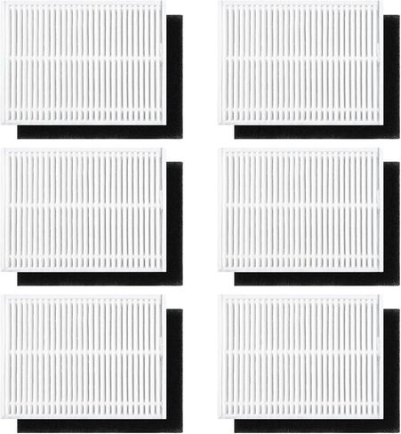 6 Pack Hepa Filter Fit for Eufy Clean L50, L50 SES, L60, L60 SES, L60 Hybrid L50 Series Robot Vacuum Cleaner, Washable Replacement Parts Robots Vacuum Filter with Foam Filter Accessories in Kuwait