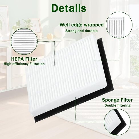6 Pack Hepa Filter Fit for Eufy Clean L50, L50 SES, L60, L60 SES, L60 Hybrid L50 Series Robot Vacuum Cleaner, Washable Replacement Parts Robots Vacuum Filter with Foam Filter Accessories in Kuwait