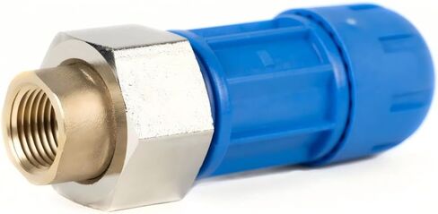 اتحاد تقليل الضاغط F1221 - لنظام الهواء المضغوط FastPipe السريع - تركيب 90 درجة / استبدال أجزاء ضاغط الهواء - 3/4 بوصة × 1/2 بوصة NPT حلقة دائرية مزدوجة باللون الأزرق in Kuwait