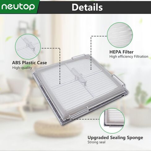استبدال مرشحات Neutop HEPA المتوافقة مع Roborock Q10 S5/Q10 S5+/Q10 X5/Q10 X5+، أجزاء المكانس الكهربائية الروبوتية، ملحقات مرشح عالية الكفاءة، 8 عبوات in Kuwait