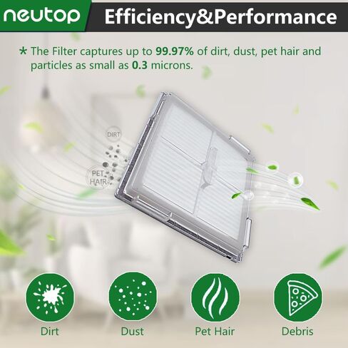 استبدال مرشحات Neutop HEPA المتوافقة مع Roborock Q10 S5/Q10 S5+/Q10 X5/Q10 X5+، أجزاء المكانس الكهربائية الروبوتية، ملحقات مرشح عالية الكفاءة، 8 عبوات in Kuwait