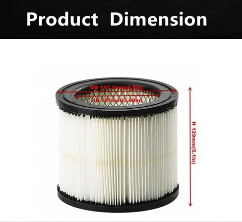 1PACK Ruiqiwei CMXZVBE38752 خرطوشة فلتر HEPA متوافق مع CRAFTSMAN CMXZVBE38752 رطب / جاف WALL VAC مصنوع من 2002-2004 مرشح لمتجر التثبيت على الحائط Vac FLOORMASTER HANG-UP VACS Shop Vacuums in Kuwait