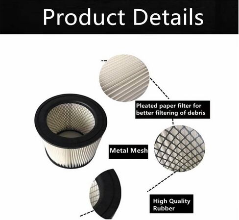 1PACK Ruiqiwei CMXZVBE38752 خرطوشة فلتر HEPA متوافق مع CRAFTSMAN CMXZVBE38752 رطب / جاف WALL VAC مصنوع من 2002-2004 مرشح لمتجر التثبيت على الحائط Vac FLOORMASTER HANG-UP VACS Shop Vacuums in Kuwait