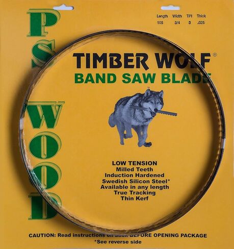 PS Wood Timber Wolf 116 بوصة × 3/8 بوصة × 3 tpi شفرة منشار شريطية تناسب طائرة JWBS-14SFX مقاس 14 بوصة in Kuwait