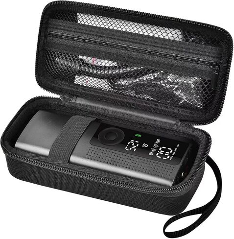 Carrying Case Compatible with Airmoto Tire Inflator, Hard Shell Storage Box for Tire Inflator Portable Air Compressor, Travel Protective Bag with Mesh Pocket for Air Pump Accessories, Black in Kuwait
