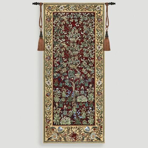 Aubelin Tapestry GREEN William Morris Tree of Life Fine Art Tapestry Wall Hanging 100% Cotton Size 28"x63" in Saudi Arabia