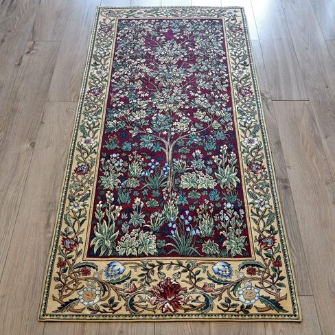 Aubelin Tapestry GREEN William Morris Tree of Life Fine Art Tapestry Wall Hanging 100% Cotton Size 28"x63" in Saudi Arabia
