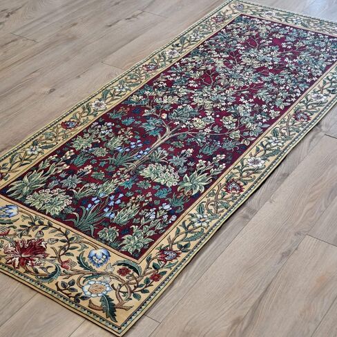 Aubelin Tapestry GREEN William Morris Tree of Life Fine Art Tapestry Wall Hanging 100% Cotton Size 28"x63" in Saudi Arabia