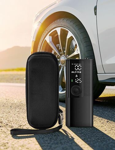 Carrying Case Compatible with Airmoto Tire Inflator, Hard Shell Storage Box for Tire Inflator Portable Air Compressor, Travel Protective Bag with Mesh Pocket for Air Pump Accessories, Black in Kuwait