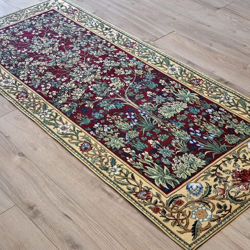 Aubelin Tapestry GREEN William Morris Tree of Life Fine Art Tapestry Wall Hanging 100% Cotton Size 28"x63" in Saudi Arabia