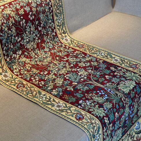 Aubelin Tapestry GREEN William Morris Tree of Life Fine Art Tapestry Wall Hanging 100% Cotton Size 28"x63" in Saudi Arabia
