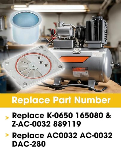 Air Compressor Valve Plate Kit & Compressor Cylinder Sleeve with Compression Ring Replace ZAC0032 K-0650 Compatible with Craftsman DeVilbiss Porter Cable Black & Decker VT Series Oil-Free Pumps in Kuwait