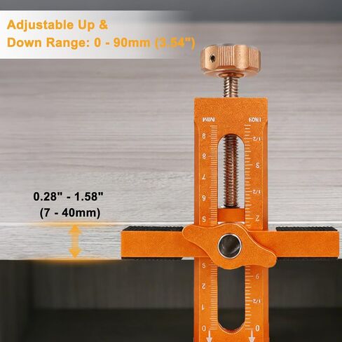 Cabinet Door Mounting Jig, 3-in-1 Cabinet Hinge Installation Jig with Adjustable Positioner, Base and 3 Drill Bits, Aluminium Alloy Cabinet Hardware Positioning Tool for Most Cabinet Doors in Kuwait