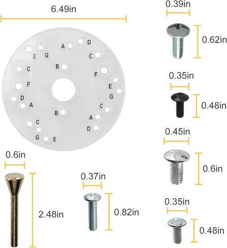 71369 Router Base Clear Plate Acrylic 6-1/2" for Bos-ch, Dewalt, Ryobi, Porter Cable, Makita,Durable Router Base Plate Replacement 71369(Centering Pin, Screws & Letter Marked Predrilled Holes) in Kuwait