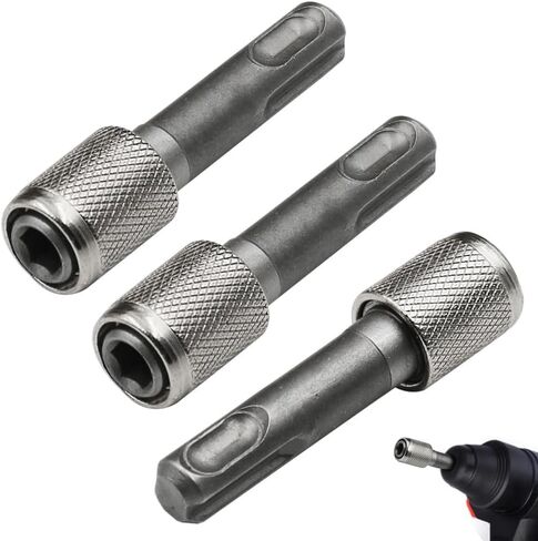 3 عبوات SDS-Plus شانك إلى 1/4 بوصة محول مأخذ سداسي محول SDS-PLUS إلى 1/4 بوصة محول سداسي لمطرقة دوارة مثقاب سائق بدون مفتاح ظرف 1/4 بوصة مجموعة لقم مفك براغي in Kuwait