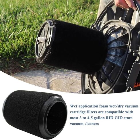 VF3700 Wet Application Foam Filter (Single Cartridge) - Compatible with 3 to 4.5 Gallon Shop Vacuums & Workshop Wet/Dry Vacs - Replacement Foam Filter for Wet Cleaning in Kuwait