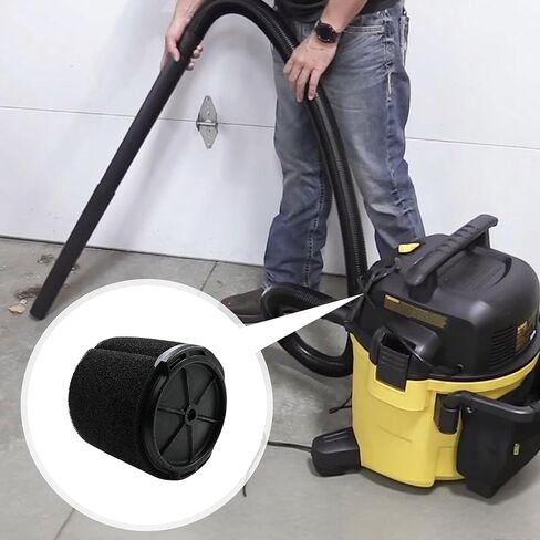 VF3700 Wet Application Foam Filter (Single Cartridge) - Compatible with 3 to 4.5 Gallon Shop Vacuums & Workshop Wet/Dry Vacs - Replacement Foam Filter for Wet Cleaning in Kuwait
