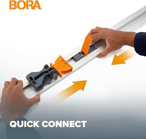 دليل المنشار الدائري BORA NGX، دليل المنشار ذو الحافة المستقيمة، نظام مسار السكك الحديدية 8 أقدام مع موصل التحرير السريع | لقطع المنتجات الورقية أو الخشب الرقائقي أو OSB باستخدام جهاز التوجيه المنشاري الماهر أو المنشار الأركت 546100 in Kuwait