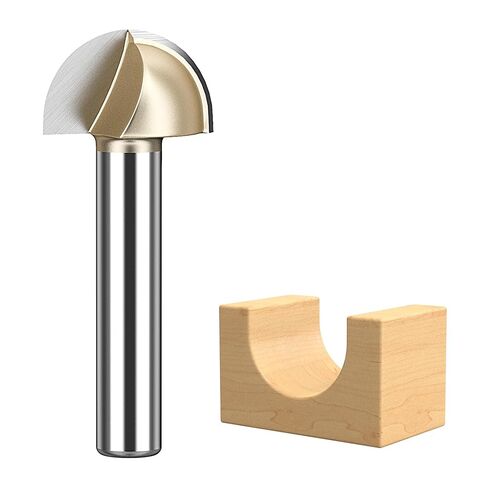 HUHAO 3/4" Cutting Diameter Cove Box Round Nose Router Bit Set 1/4 Inch Shank, Carbide Tipped Core Box Router Bit for DIY, Woodworking Project in Kuwait