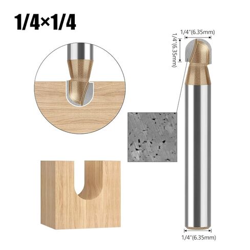 مجموعة لقم التوجيه CNC المكونة من 6 قطع من WSOOX مجموعة مستوى دخول عرقوب 1/4 بوصة للاستخدامات المتعددة للمبتدئين للأخدود على شكل V والأخاديد الدائرية للنقش، والنقر، والشق، والتشذيب، وقطع النقاط، والتغطية، وما إلى ذلك. in Kuwait