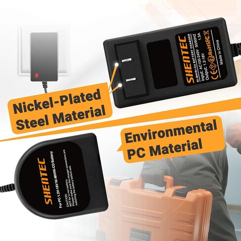 Shentec 1.2V-18V Porter Cable Ni-MH/Ni-Cd Charger Compatible with Porter Cable PC18B PCC489N PCXMVC Porter Cable Battery Slide-in Style (Not Fit for Li-ion Battery) in Kuwait