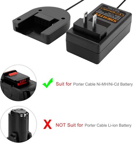 Shentec 1.2V-18V Porter Cable Ni-MH/Ni-Cd Charger Compatible with Porter Cable PC18B PCC489N PCXMVC Porter Cable Battery Slide-in Style (Not Fit for Li-ion Battery) in Kuwait