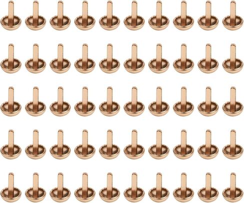 أزرار قدم معدنية 15 مم ، 50pcs الفطر ارتفاع برشام محفظة أقدام ديي جلدية حقيبة يد نامب الأقدام لتصنيع محفظة حقيبة يد (الذهب الوردي) in Saudi Arabia