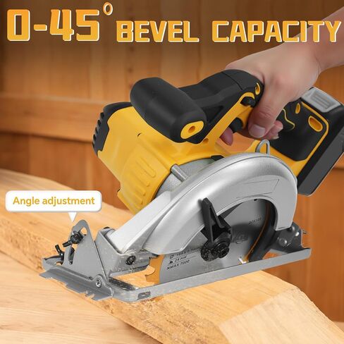Cordless Circular Saw for Dewalt 20V Battery, 6-1/2 Inch Brushless Circular Saw, 0-45°Cutting Bevel,Max Cutting Depth 1.6" for Wood, Soft Metal, Plastic(No battery) in Kuwait