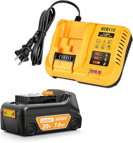 بطارية Lenoya ترقية 7.0Ah 20V مع استبدال شاحن DCB112 لمجموعة شاحن بطارية Dewalt 20V Max in Kuwait