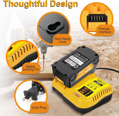 بطارية Lenoya ترقية 7.0Ah 20V مع استبدال شاحن DCB112 لمجموعة شاحن بطارية Dewalt 20V Max in Kuwait