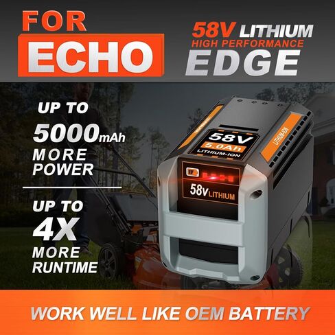 بطارية بديلة 58 فولت 5.0 أمبير في الساعة لبطارية Echo 58V CBP-58V20 CBP-58V40، متوافقة مع أدوات الطاقة Echo 58V CBP-58V40 CBP-58V2AH CHT-58V CDST-58V in Kuwait