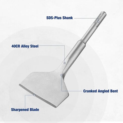 WORKPRO 3-inch SDS Plus Chisel, Cranked Angled Bent Tile Removal Chisel for Tile, Laminate Floor, Wall Moldings, Compatible with SDS-Plus Tools in Kuwait