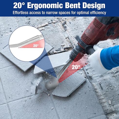WORKPRO 3-inch SDS Plus Chisel, Cranked Angled Bent Tile Removal Chisel for Tile, Laminate Floor, Wall Moldings, Compatible with SDS-Plus Tools in Kuwait