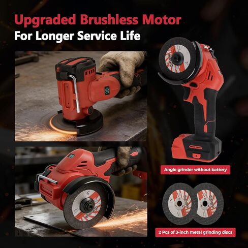 Brushless Cordless Cut-Off Tool for Milw-aukee 18v Battery – 20,000 RPM Mini Angle Grinder with LED Light & Safety Lock, Includes 3" Blades for Metal, Wood, Tile & Plastic (Tool Only) in Kuwait
