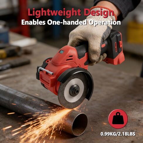 Brushless Cordless Cut-Off Tool for Milw-aukee 18v Battery – 20,000 RPM Mini Angle Grinder with LED Light & Safety Lock, Includes 3" Blades for Metal, Wood, Tile & Plastic (Tool Only) in Kuwait