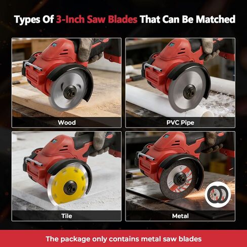 Brushless Cordless Cut-Off Tool for Milw-aukee 18v Battery – 20,000 RPM Mini Angle Grinder with LED Light & Safety Lock, Includes 3" Blades for Metal, Wood, Tile & Plastic (Tool Only) in Kuwait