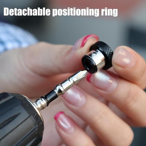 2Pcs Magnetic Positioning Screwdriver Drill Bits, Collar Hex Shank Drywall Screw for Plasterboard Electric PH2 Batch Head Drill Tools, 5 * 1.5cm in Kuwait