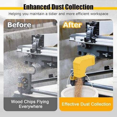 محول منفذ الغبار لمنشار الطاولة DeWALT DWE7485، مجموعة غبار منشار طاولة فعالة، محول تجميع غبار المنشار البلاستيكي ذو التصميم المدمج مع خطاف، لا يتطلب أدوات وصغير الحجم وسهل التركيب in Kuwait