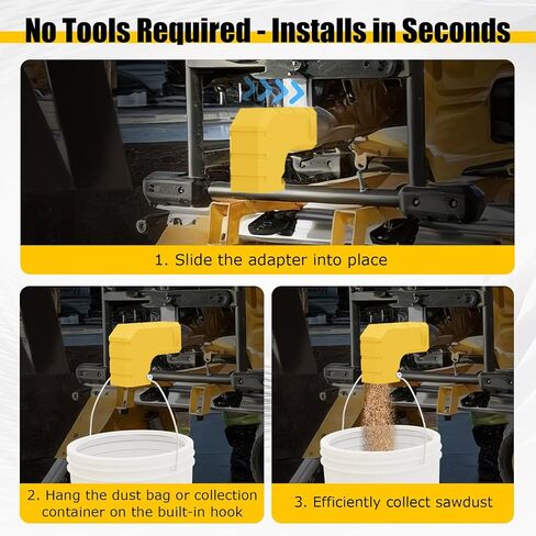 محول منفذ الغبار لمنشار الطاولة DeWALT DWE7485، مجموعة غبار منشار طاولة فعالة، محول تجميع غبار المنشار البلاستيكي ذو التصميم المدمج مع خطاف، لا يتطلب أدوات وصغير الحجم وسهل التركيب in Kuwait