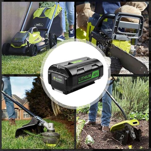 ترقية 6.0 أمبير في الساعة بديلة لمجموعة بطارية وشاحن Ryobi 40V متوافقة مع بطارية Ryobi 40V OP4026 OP4026A OP4050 OP4050A OP40601 OP4040 OP4030 OP4015 OP40261 OP40201، مع مؤشر LED in Kuwait