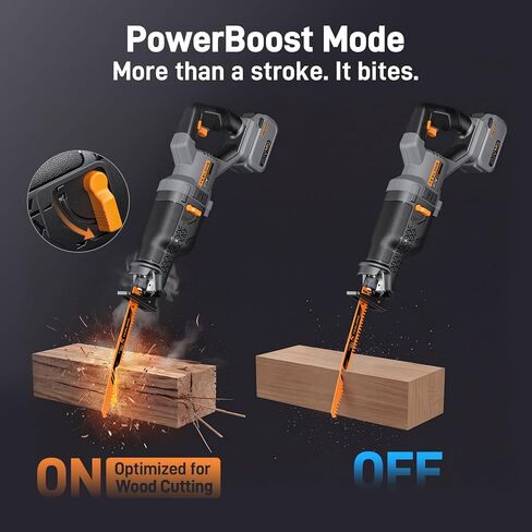 Teslong 20V Brushless Reciprocating Saw, 1-1/4" Stroke, 0–3000 SPM Variable Speed, LED Light, Tool-Free Blade Change, with 4.0Ah Battery in Kuwait
