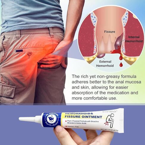 Hemorrhoid & Fissure Ointment with 4% Lidocaine & Phenylephrine HCI – 42.5g Comforting Care Cream for Internal & External Areas – Helps Soothe Irritation & Support Daily Comfort（1-Pcs in Saudi Arabia