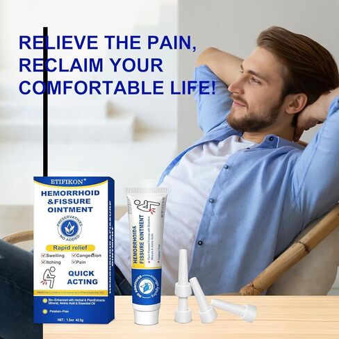Hemorrhoid & Fissure Ointment with 4% Lidocaine & Phenylephrine HCI – 42.5g Comforting Care Cream for Internal & External Areas – Helps Soothe Irritation & Support Daily Comfort（1-Pcs in Saudi Arabia