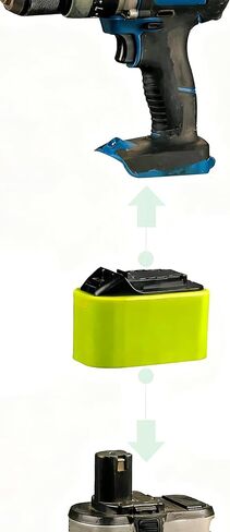 محول فقط لأدوات Hercles 20V - متوافق مع بطاريات Ryobi 18V لإمدادات الطاقة (بدون شحن؛ BMS مدمج) - ليس لمسدس الحرارة، أو مضخة التفريغ، أو أدوات 12 فولت in Kuwait
