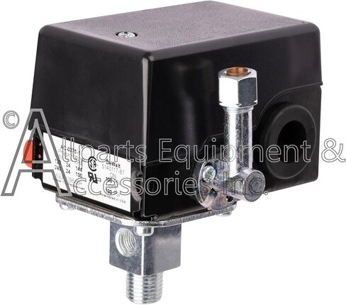 مفتاح ضغط AC-0375 1/8 بوصة NPT منفذ خاص 100-130 رطل لكل بوصة مربعة ثنائي القطب 120-240 فولت متوافق مع وحدات ضاغط الهواء Craftsman وDeWALT وDeVilbiss وPorter Cable in Kuwait