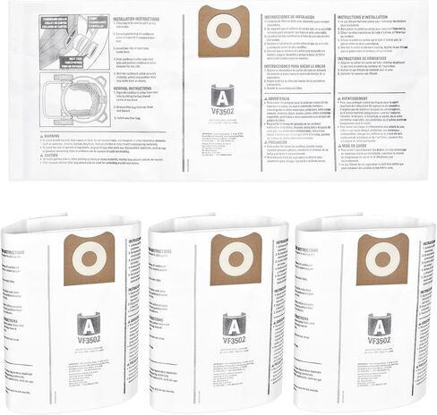 HIFROM 4Pack VF3502 Vacuum Bags Compatible with Ridgid Shop Vac 12-16 Gallon Wet/Dry Vacuums,Dust Filter Bags for WD1270 WD1450 WD1680 WD1950 WD1956 WD1850 WD1851,Part# 23743 in Kuwait